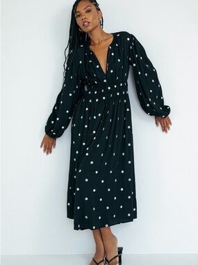 Ciao Lucia Angeline Embroidered Crepe Dress NWT